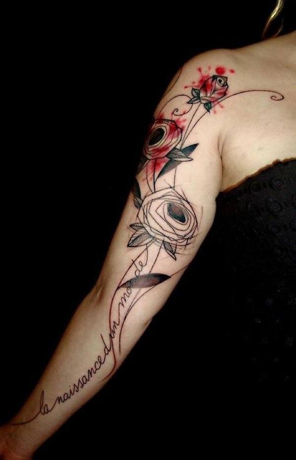 Rose Sketch for upper arm Tattoo Design