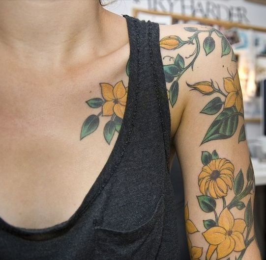 Yellow Flowers Tattoo Design
