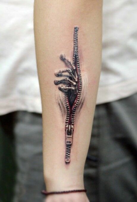 Zipped Open Arm Arm Tattoo Ideas Tattoo Design