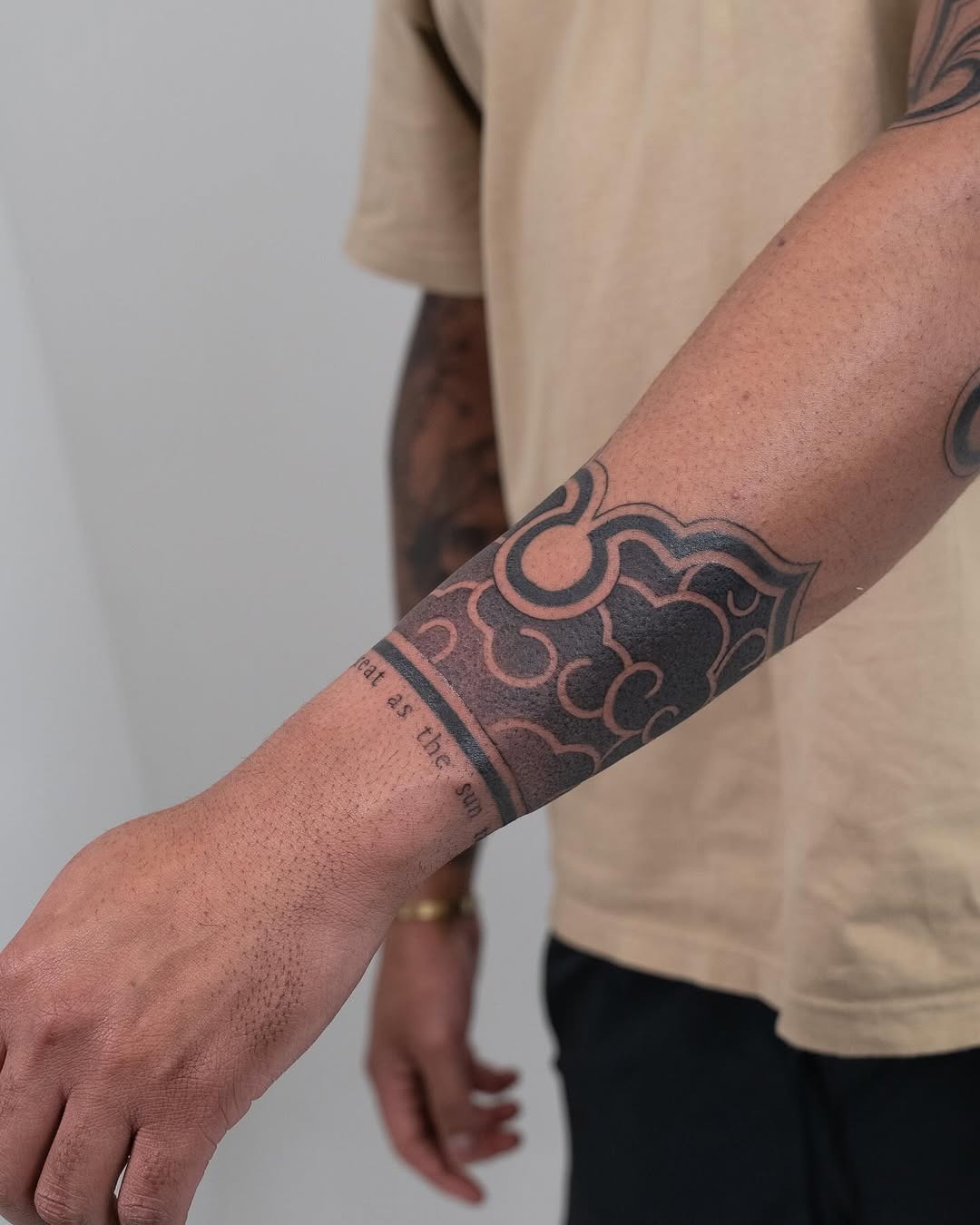 Bold black ink swirls for modern armbands Tattoo Design