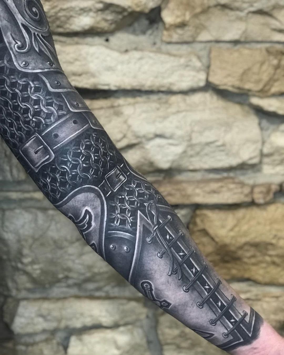 Chest and Shoulder Suit of Armor Tattoo Tattoo Design