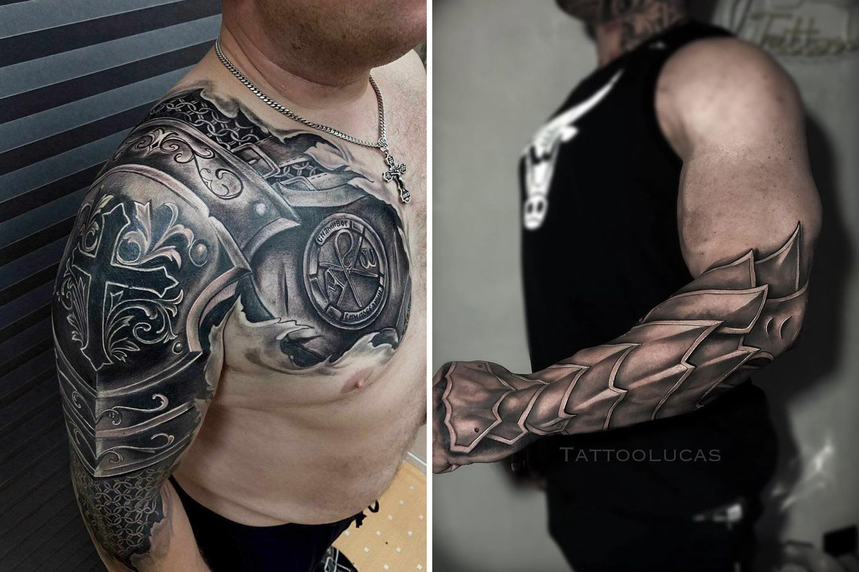 31+ Armor Tattoo Ideas & Inspiration Featured Lookbook Collage