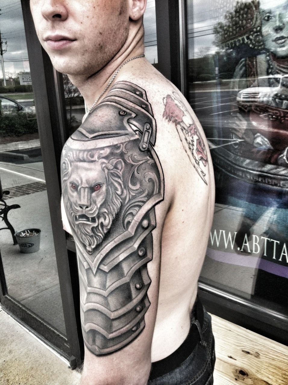 Feminine Knight Armor with Petals for Detail Tattoo Design