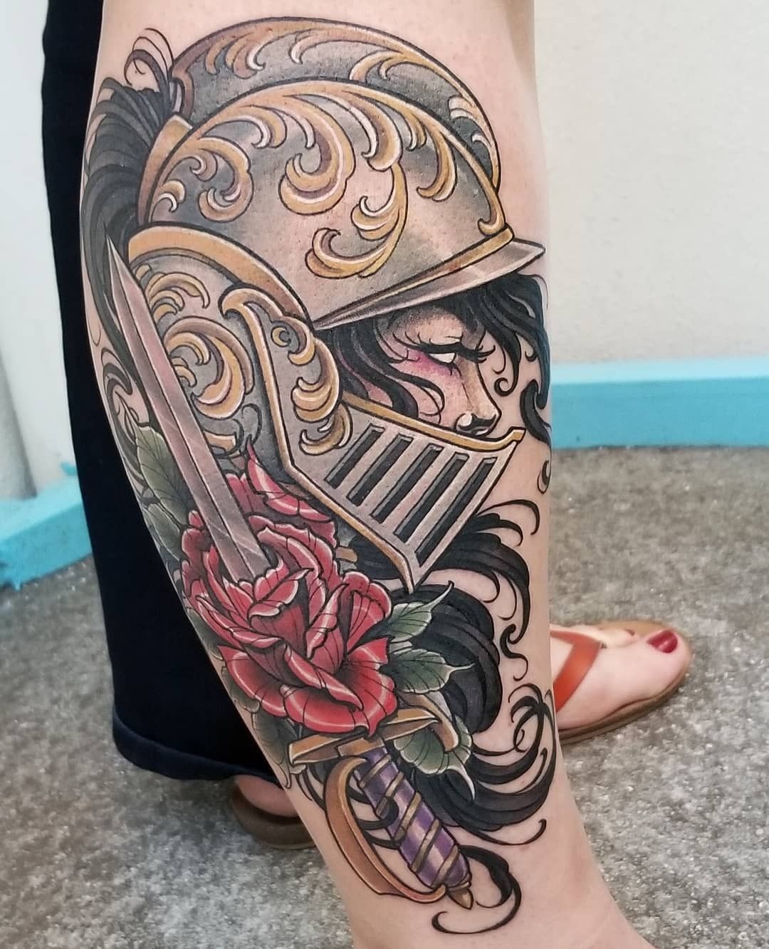 Full Arm Medieval Armor Sleeve Tattoo Design