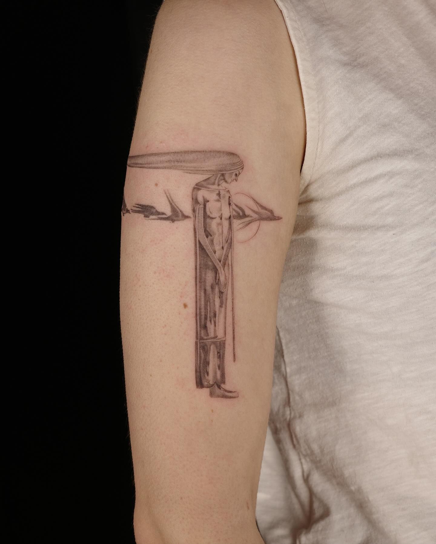 Elegant art nouveau tattoo on display Tattoo Design