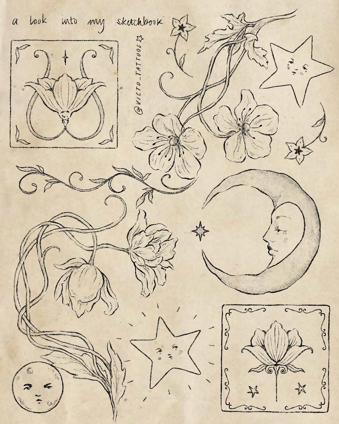Elegant Art Nouveau Tattoo Sketch Designs Tattoo Design