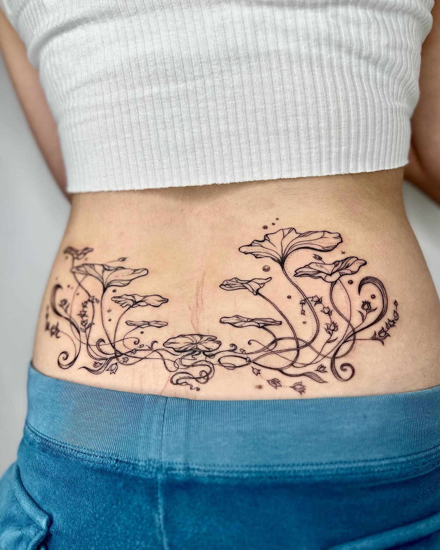Elegant floral art nouveau tattoo design Tattoo Design