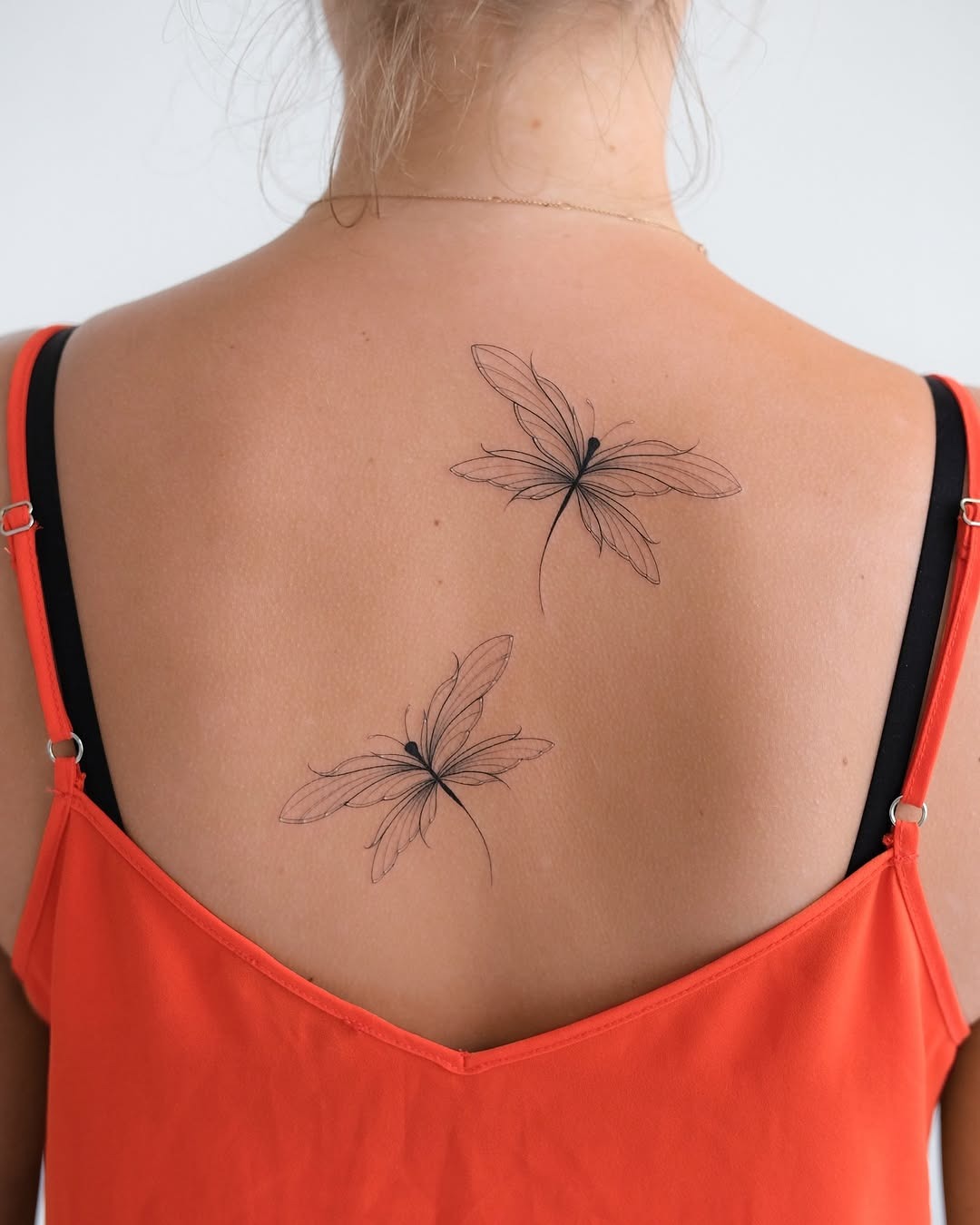 Intricate Dragonfly Tattoos on the Back Tattoo Design