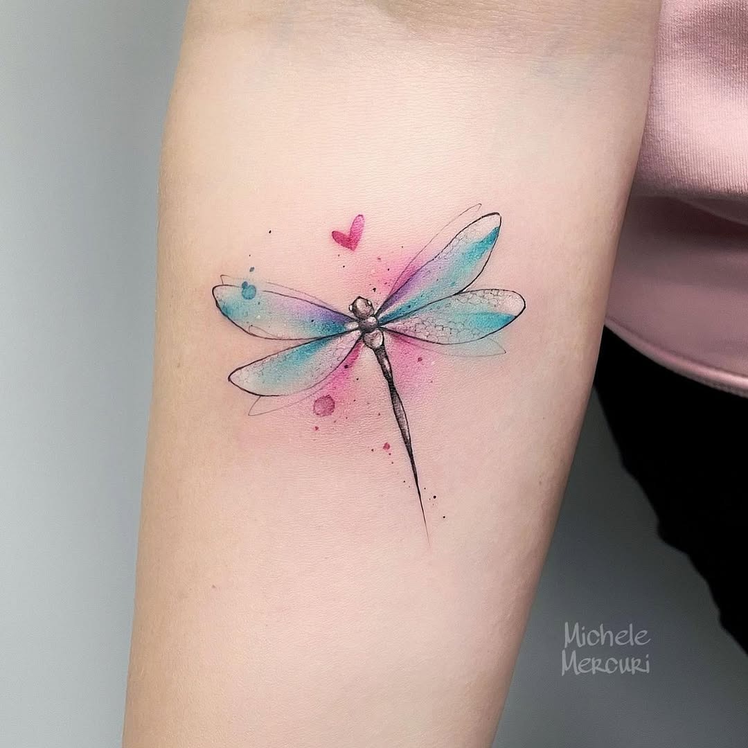 Stunning watercolor dragonfly tattoo design Tattoo Design