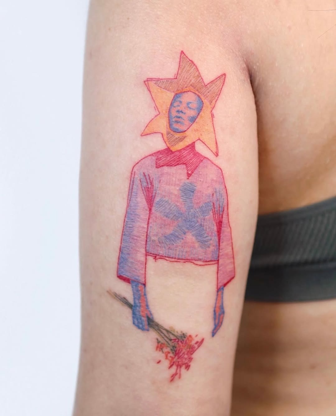 A vibrant blend of nature and humanity Tattoo Design