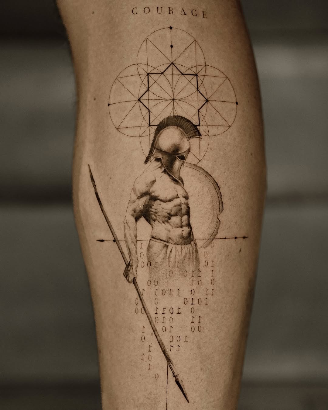 Bold Spartan Tattoo Symbolizing Courage Tattoo Design