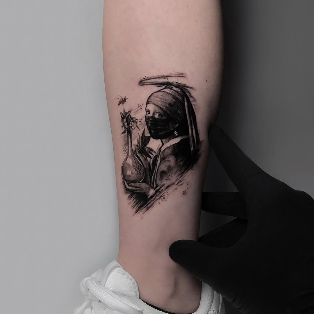 Contemporary twist on classic art tattoo Tattoo Design