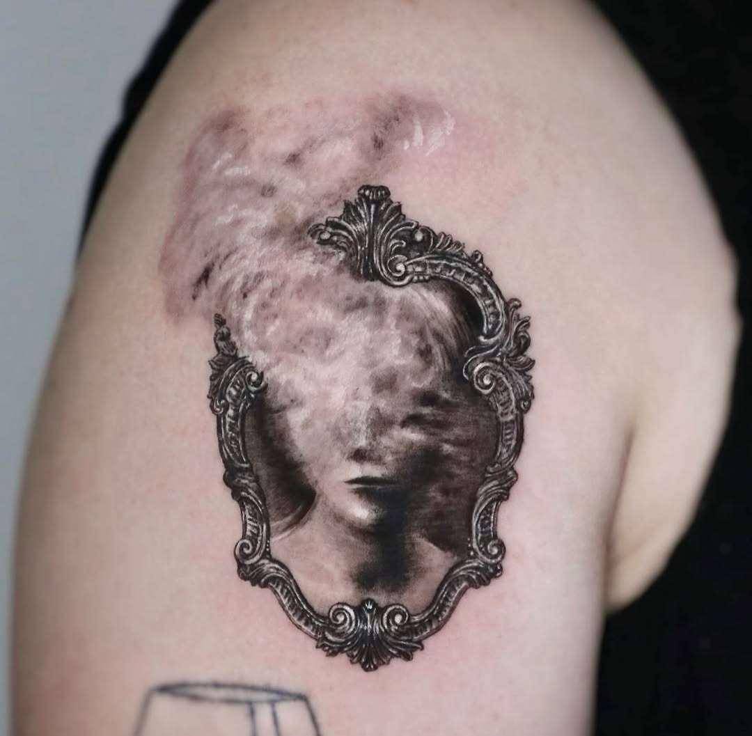 Ethereal Reflection Tattoo on Arm Tattoo Design