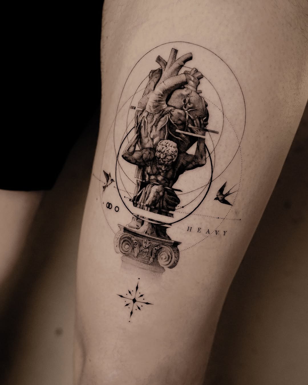 Intricate classical art-inspired tattoo design Tattoo Design