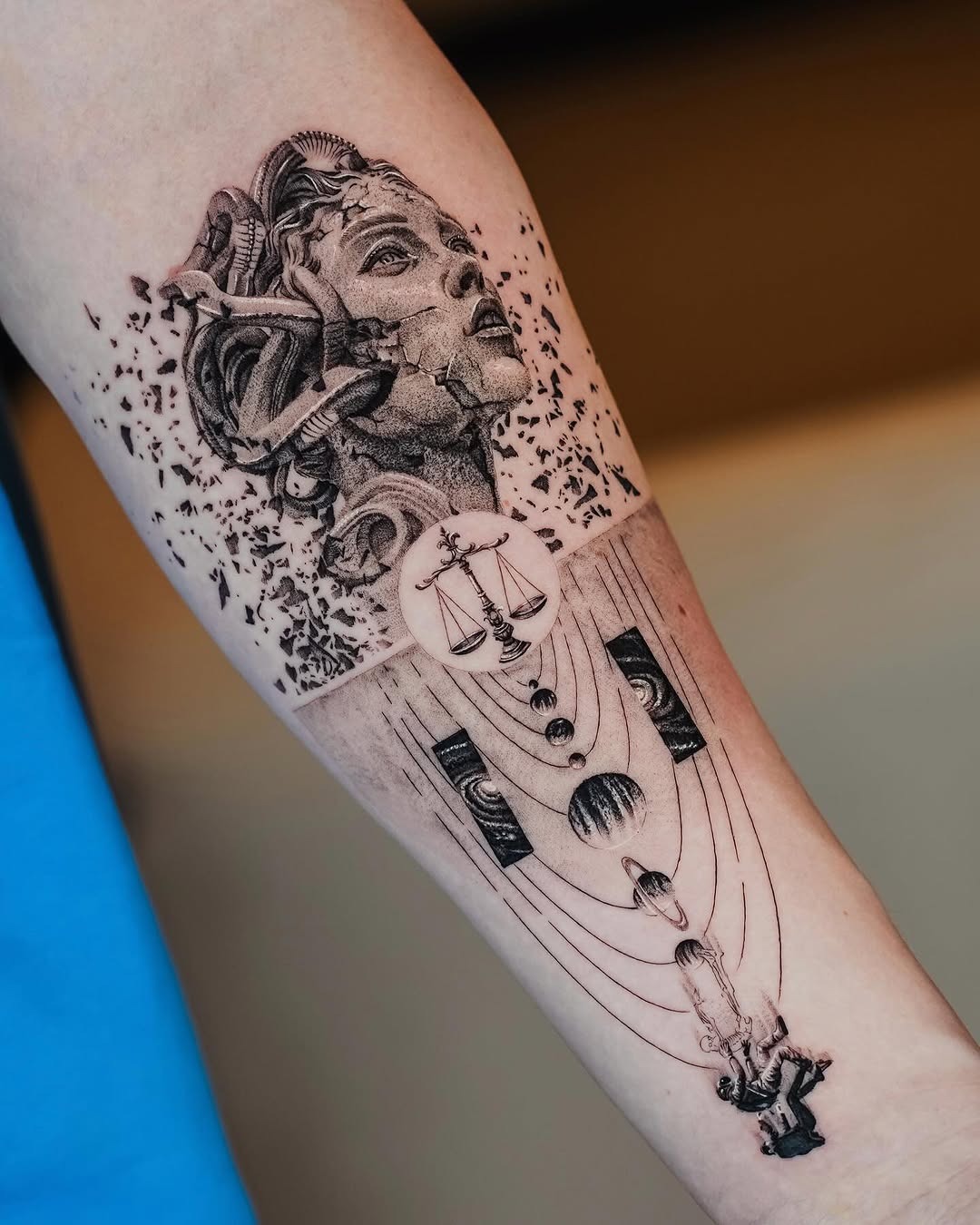 Stunning ink depicting balance and cosmic beauty Tattoo Design