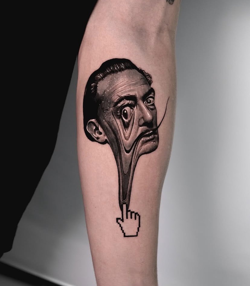 Surrealist tattoo inspired by Salvador Dalí Tattoo Design