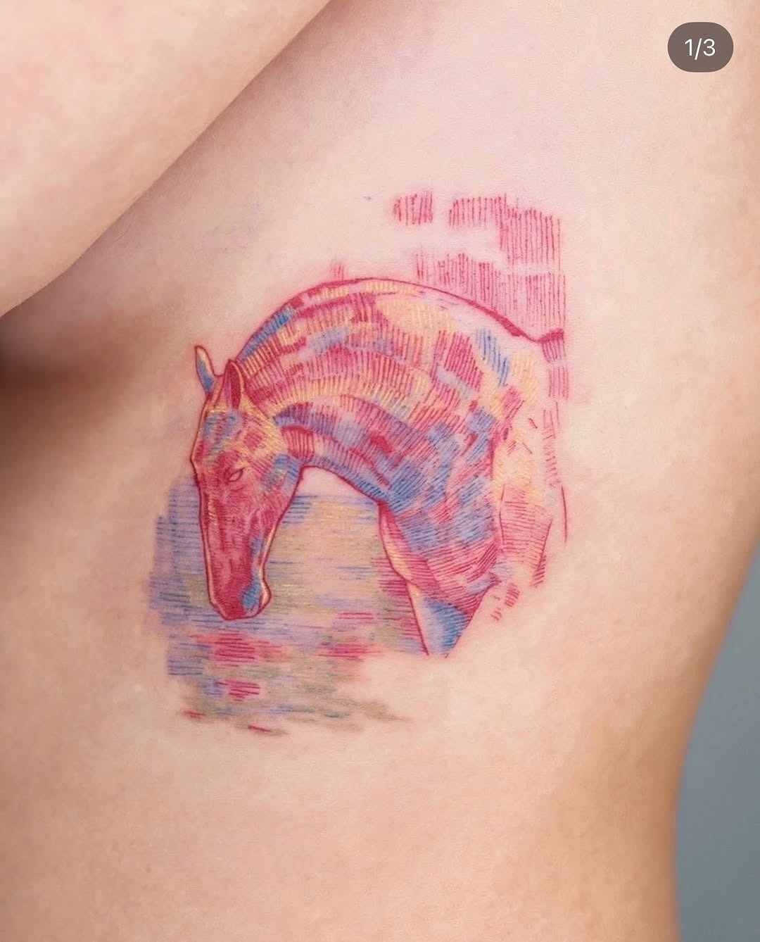 Vibrant depiction of a horse in motion Tattoo Design