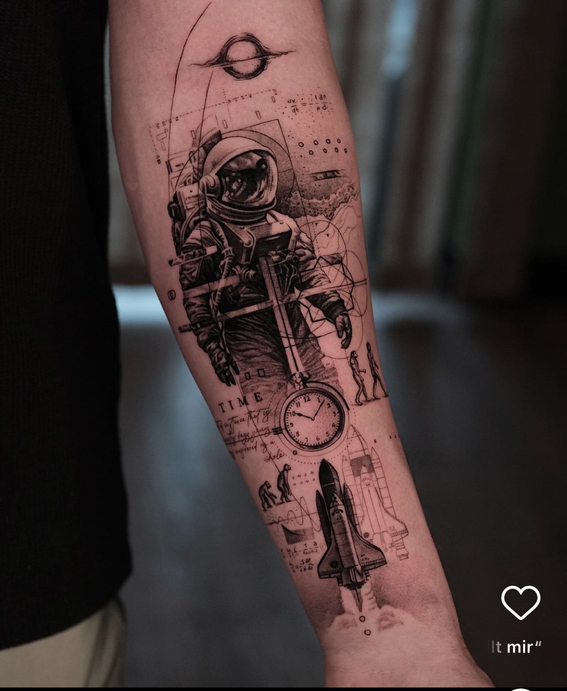 Cartoon-Inspired Astronaut Art Tattoo Design