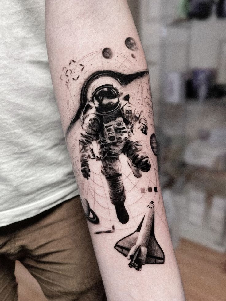 Interstellar-Inspired Astronaut Tattoo Tattoo Design