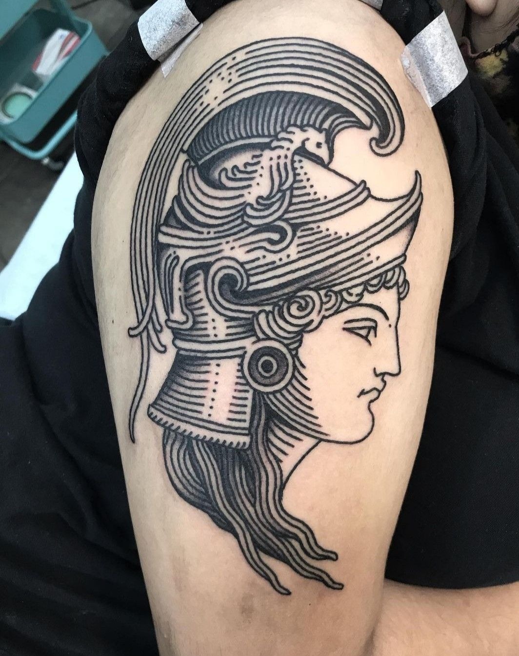 Classical Athena Cameo Thigh Tattoo Tattoo Design