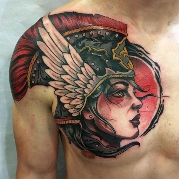 Shaded Athena Profile Forearm Tattoo Tattoo Design