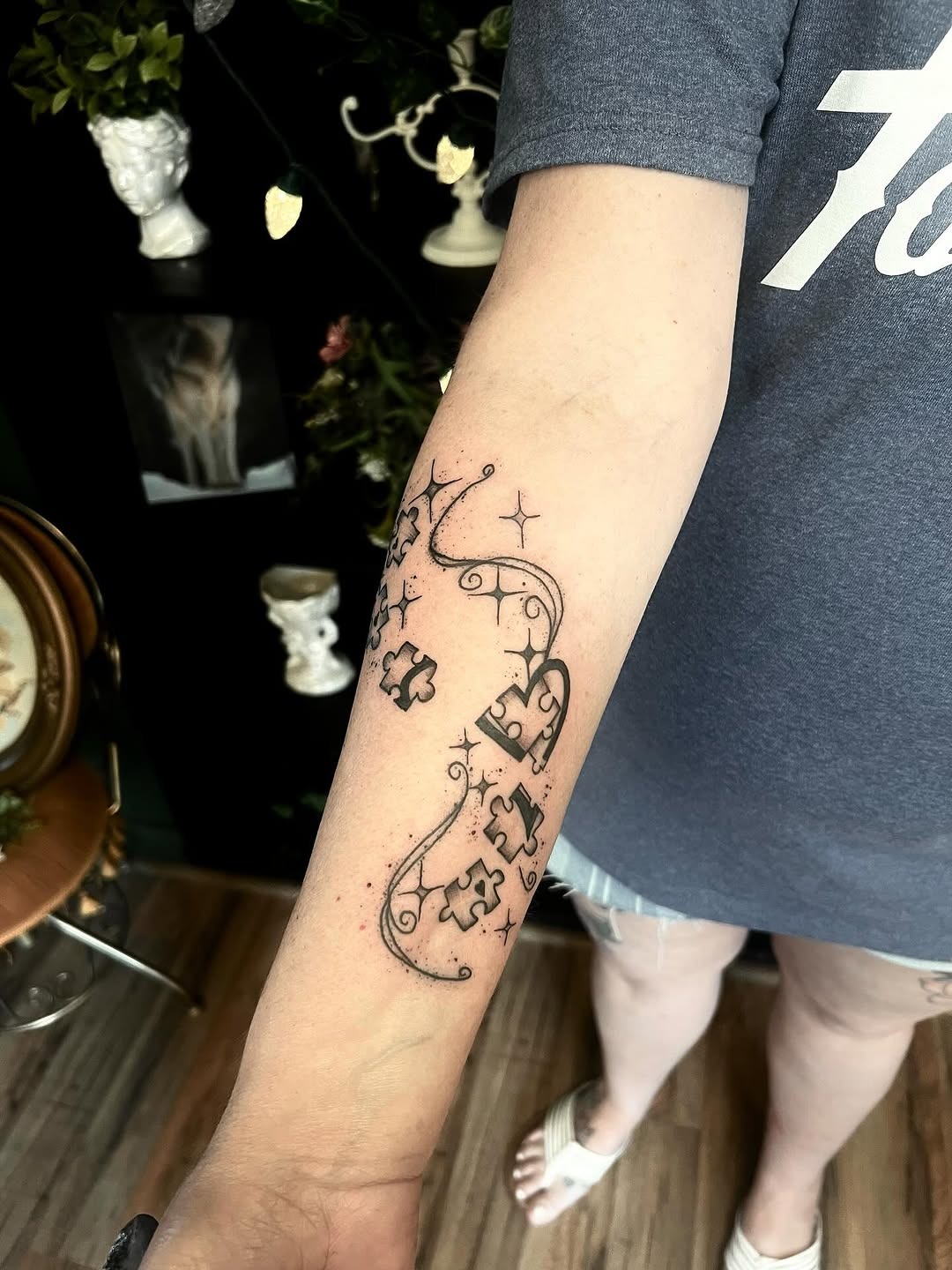 Intricate Puzzle Design Celebrating Autism Awareness Tattoo Design