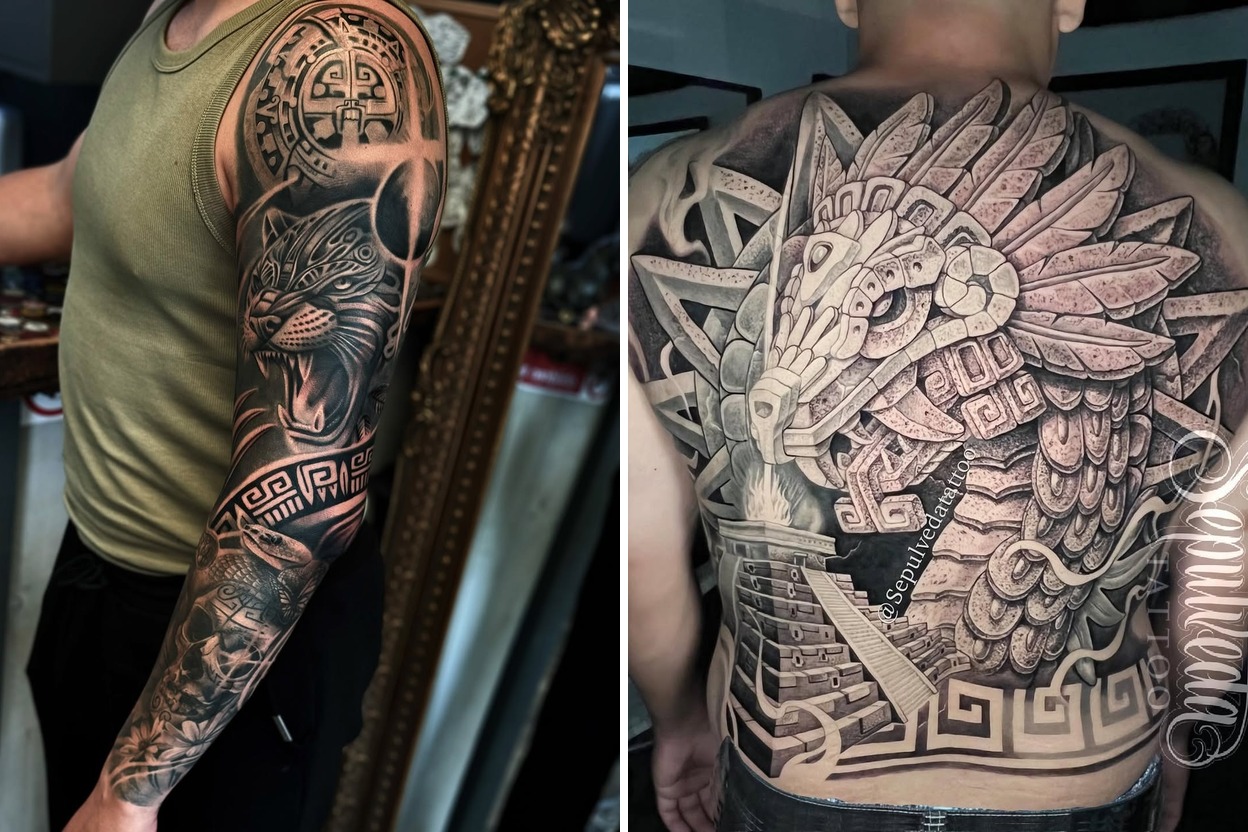 30 Powerful Aztec Tattoo Ideas And Sacred Warrior Symbols Featured Lookbook Collage