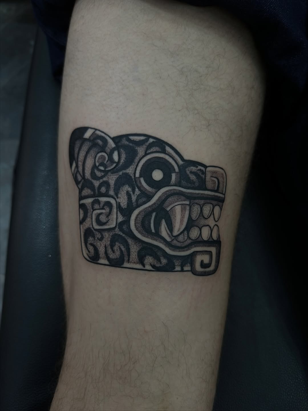 Intricate jaguar head tattoo in black ink Tattoo Design