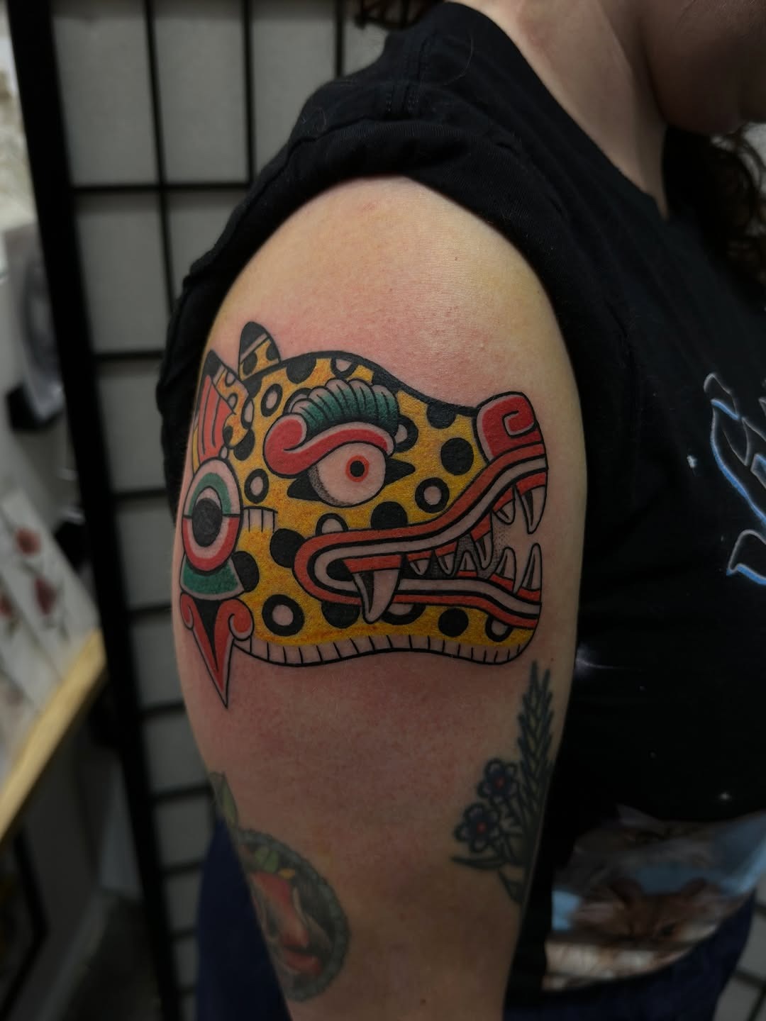 Vibrant Aztec Dog God Tattoo Design Tattoo Design