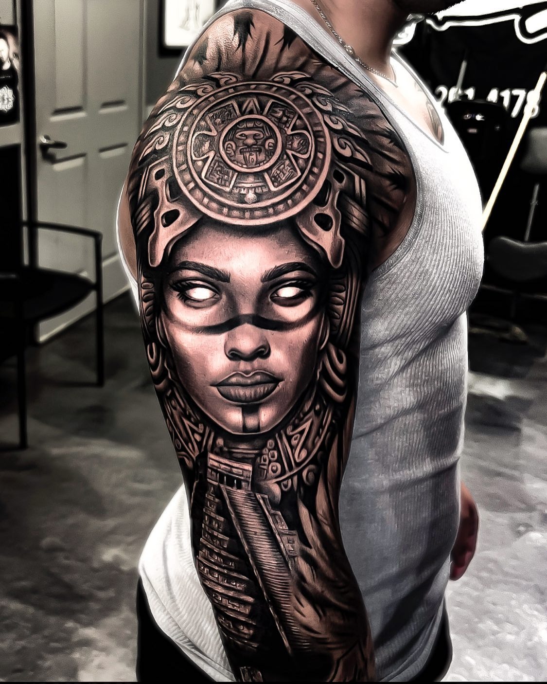 Aztec Priestess Temple Tattoo Tattoo Design