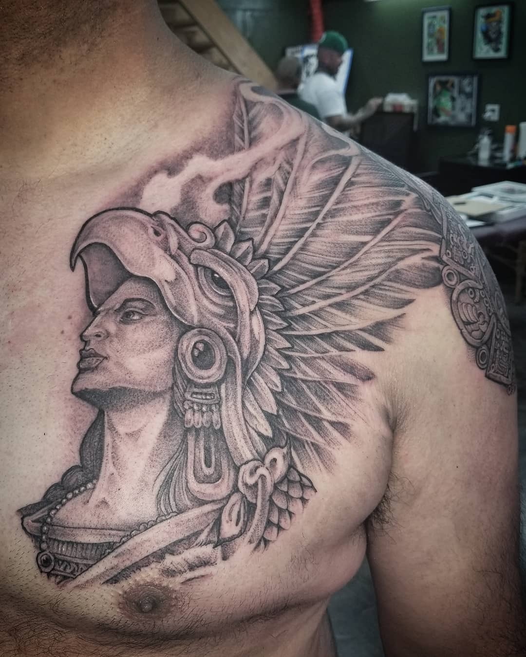 Eagle Headdress Aztec Warrior Tattoo Tattoo Design