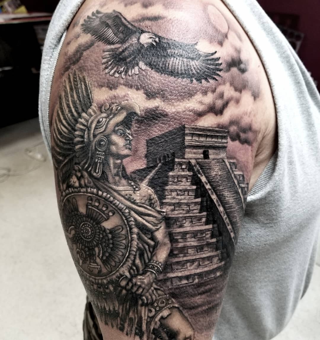 Eagle Warrior Temple Tattoo Tattoo Design