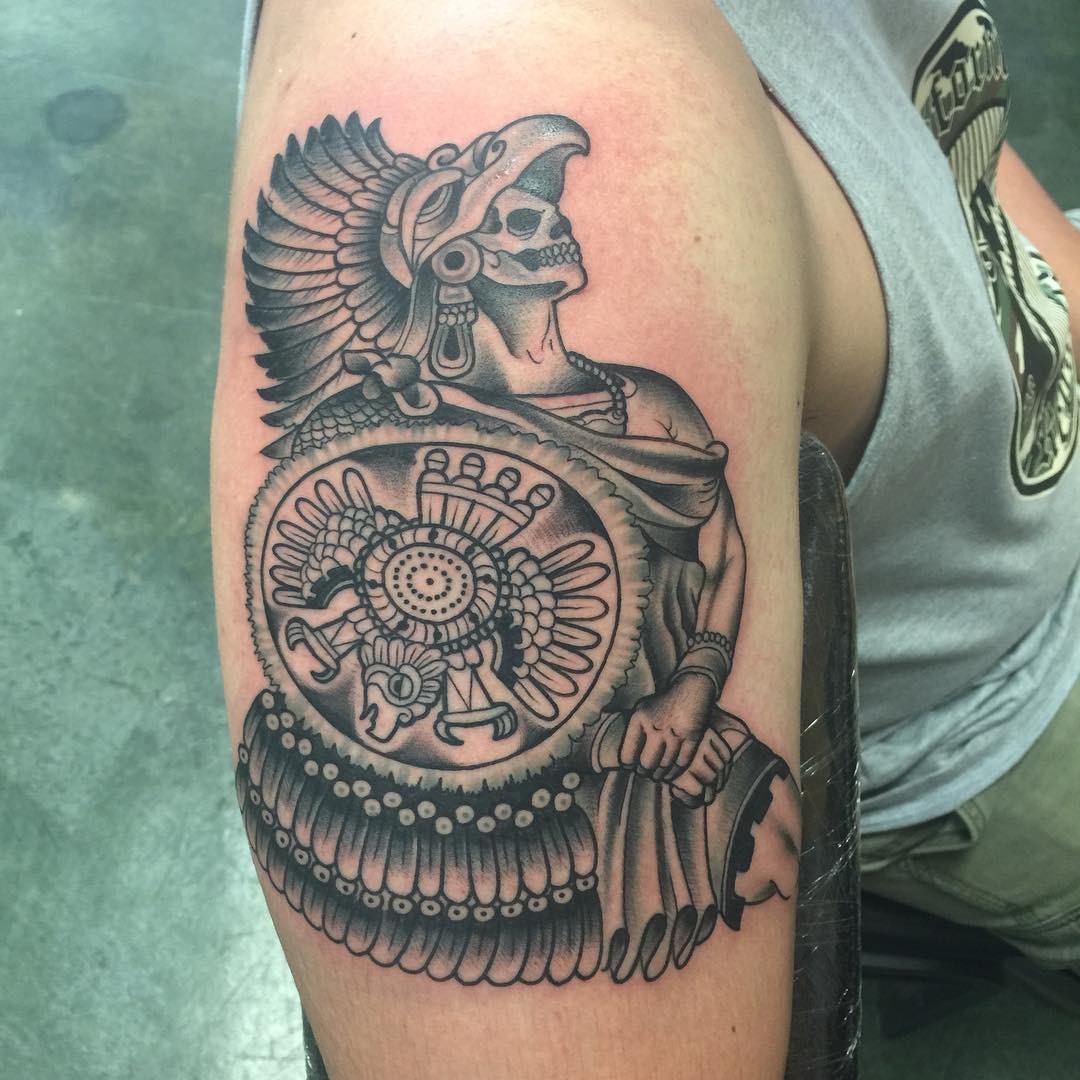 Skeleton Warrior Shield Tattoo Tattoo Design