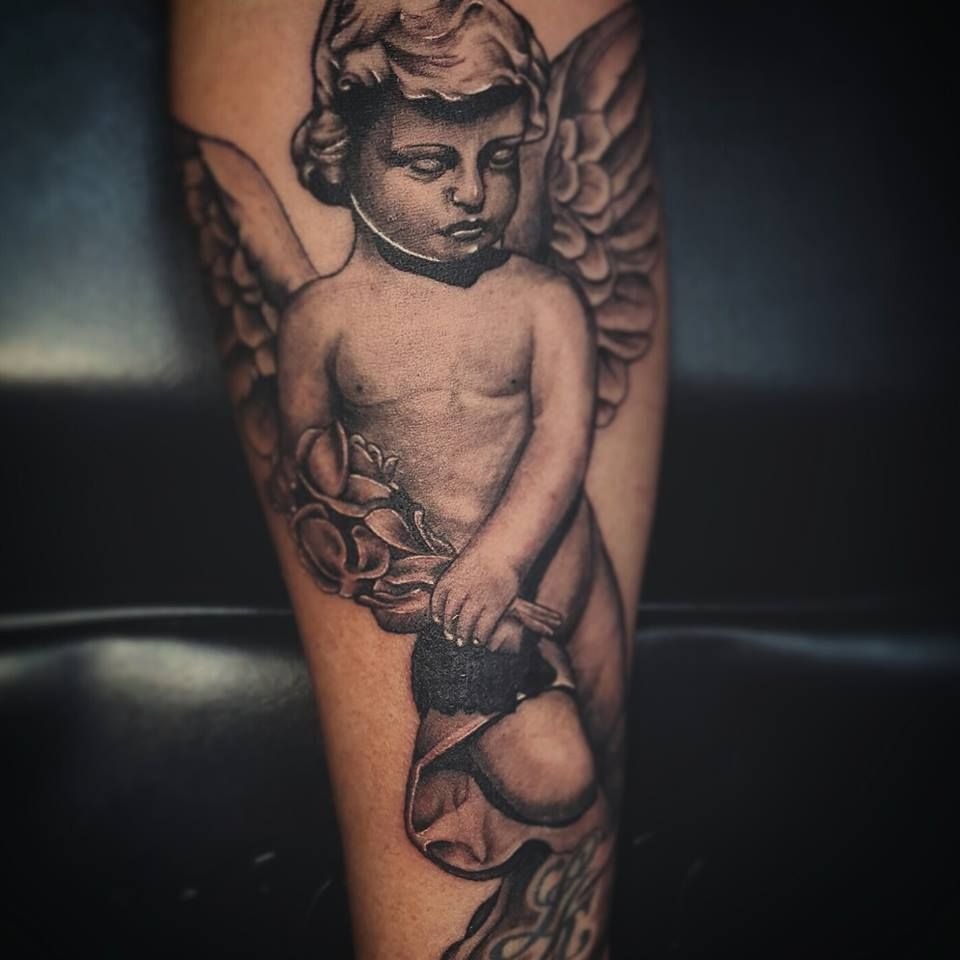 Angel Among the Clouds Tattoo Design