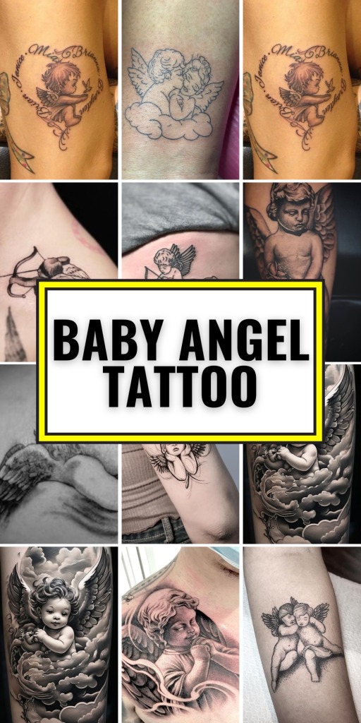 Hugging Cherubs in Detail Tattoo Design