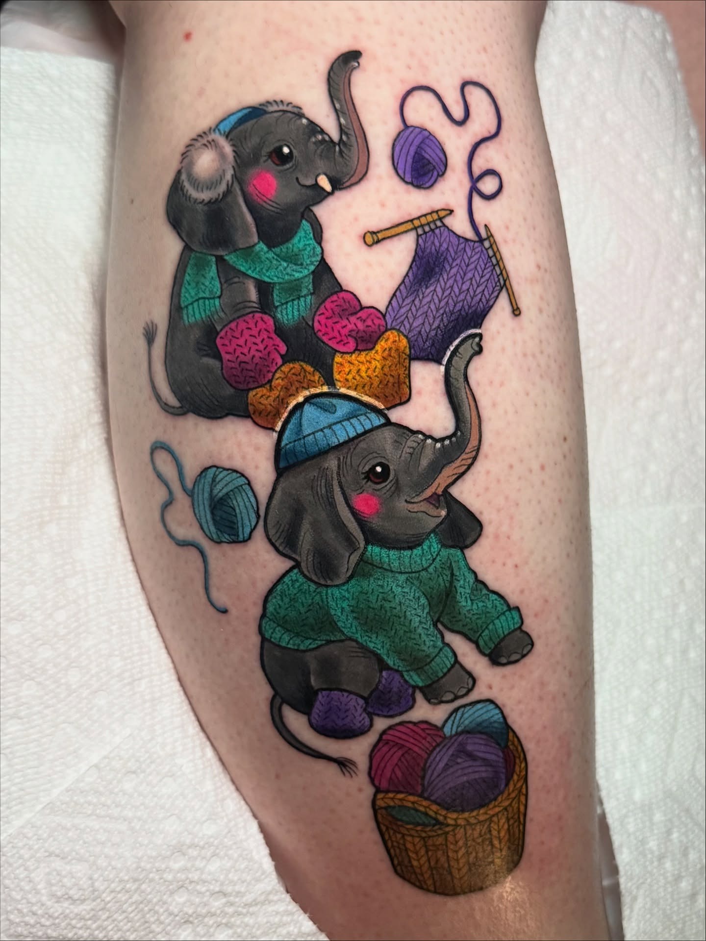 Knitting Baby Elephant Tattoo Tattoo Design