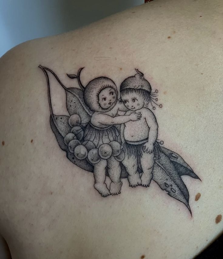 Vintage Pea Pod Babies Tattoo Wording Tattoo Design