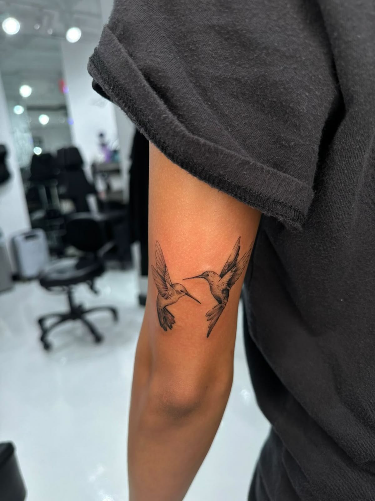 Hummingbird Pair Back of Arm Tattoo Tattoo Design