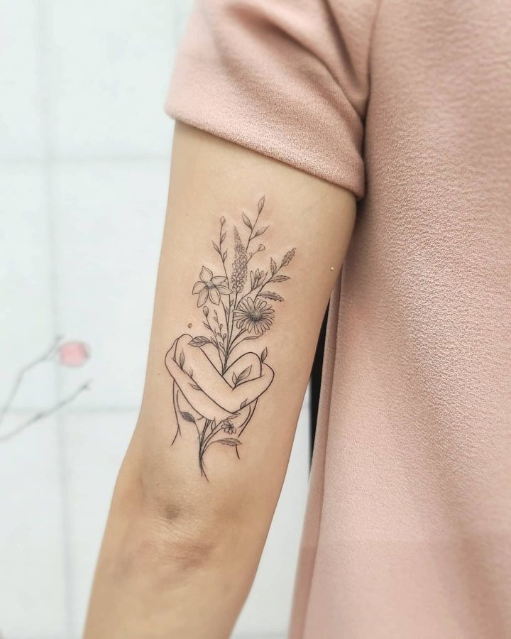Love Lock Hearts Back of Arm Tattoo Tattoo Design