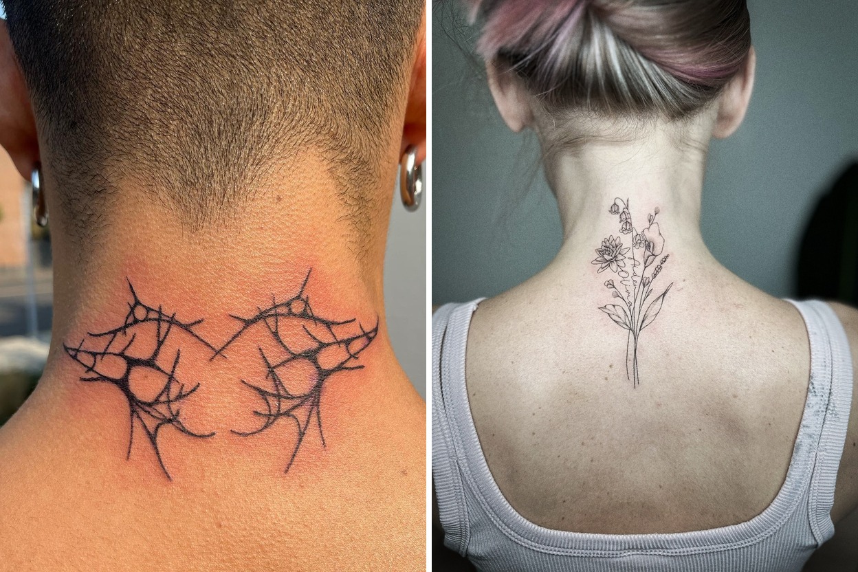 16+ Back of Neck Tattoo Ideas For Unique Personal Expression Featured Lookbook Collage