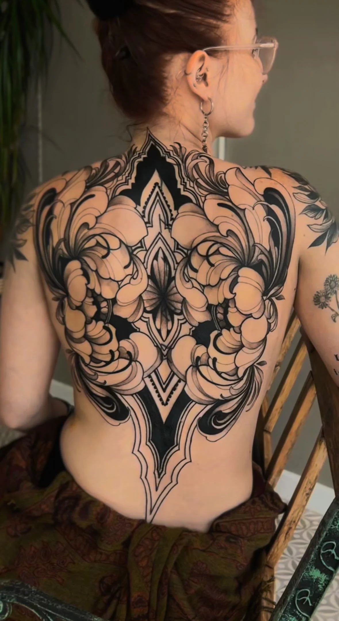 Full Ornamental Floral Back Tattoo Tattoo Design