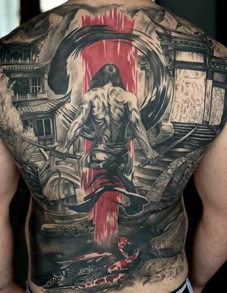 Japanese Warrior Full Back Tattoo Tattoo Design