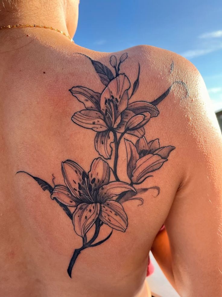 Lily Shoulder Blade Back Tattoo Tattoo Design