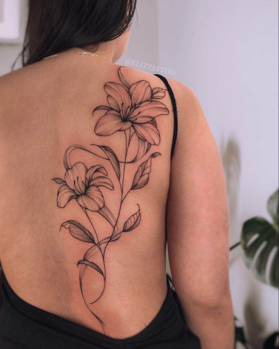 Shoulder Lily Back Tattoo Tattoo Design