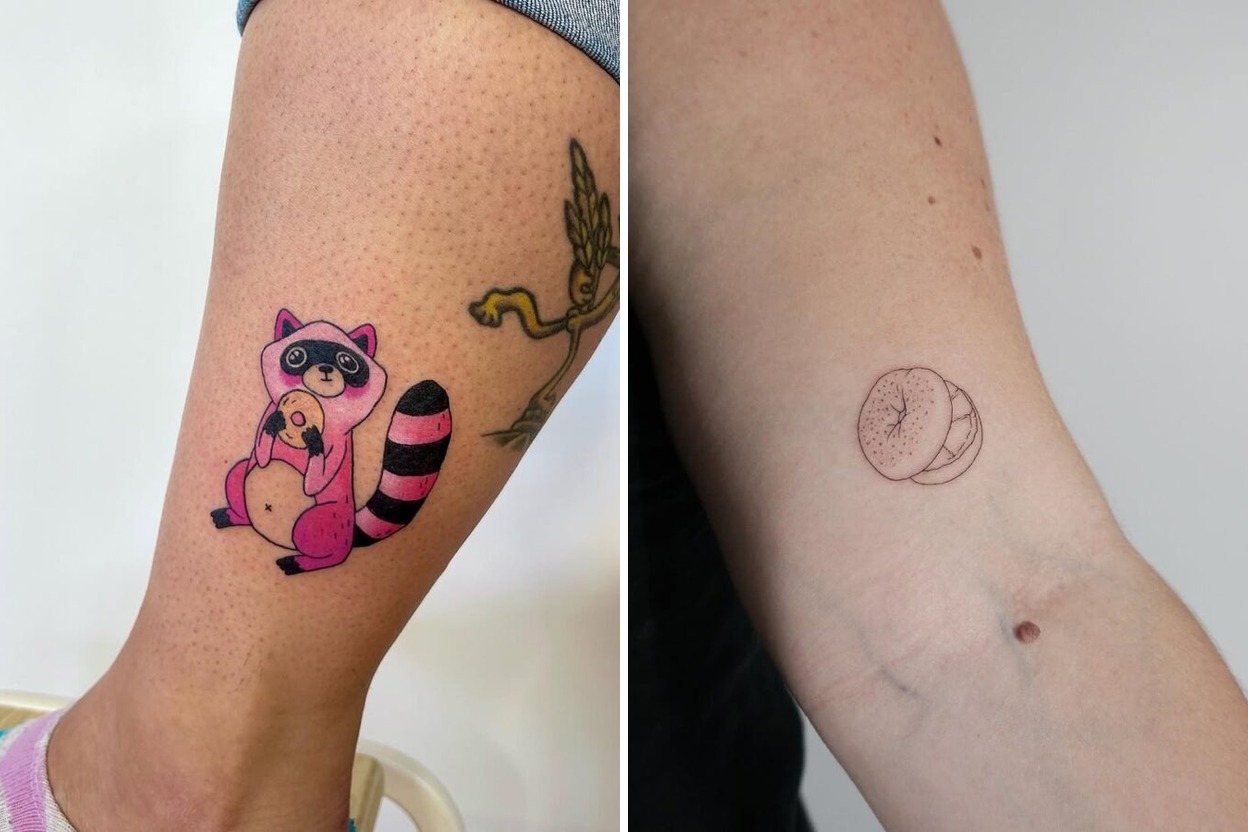 24 Playful Bagel Tattoo Ideas And Quirky Food Ink Featured Lookbook Collage