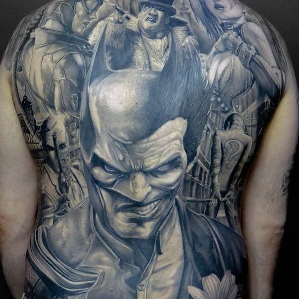 A Full Cast of Characters Backpiece Batman Tattoos Tattoo Design