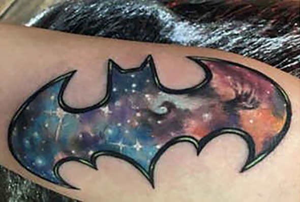 A Galactic Themed Batman Logo Batman Tattoo Design Tattoo Design