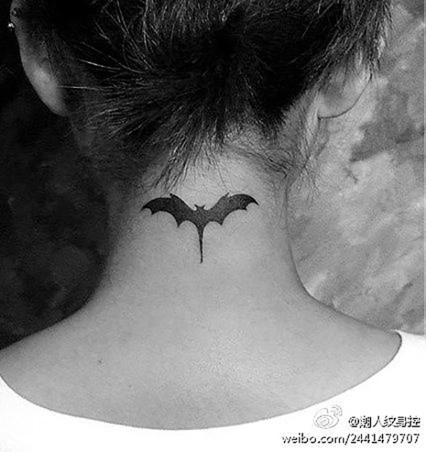 A Long Tailed Logo Neck Tattoo Batman Tattoo Ideas Tattoo Design
