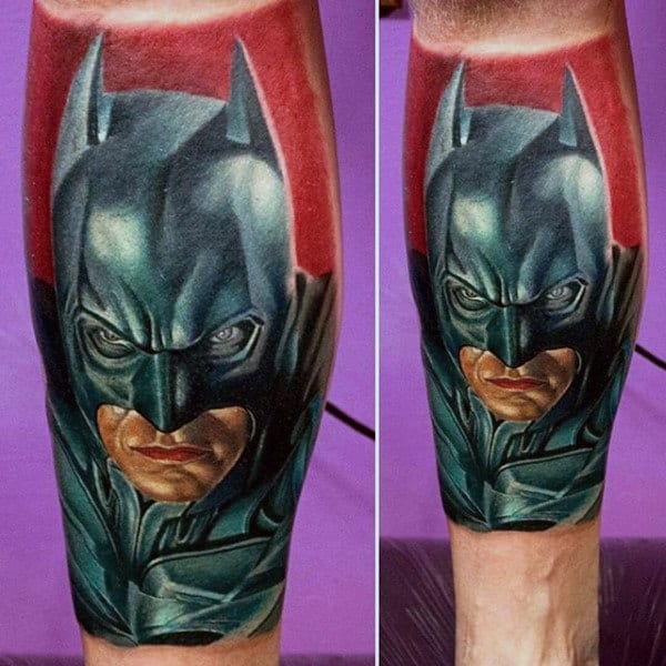 A Red and Black Vintage Batman Portrait Batman Tattoo Tattoo Design