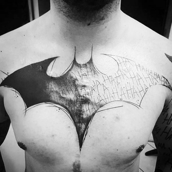 Batman vs. Joker in Black and White Batman Tattoos Tattoo Design